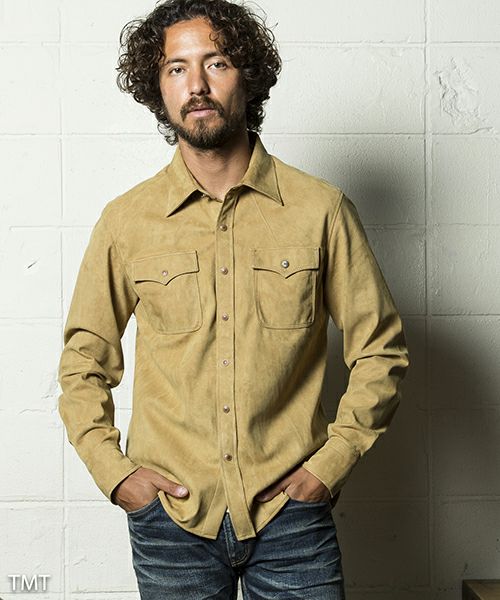 TMT(ティーエムティー)】AMARETTA SUEDE SHIRTS シャツ(TSHF1808