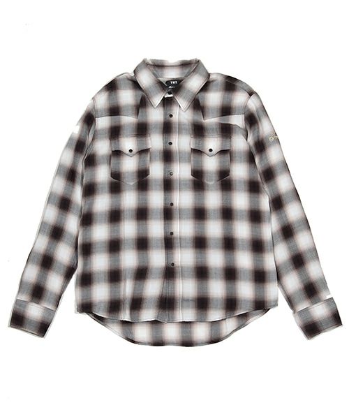 TMT(ティーエムティー)】RAYON TWILL OMBRE CHECK SHIRTS チェック