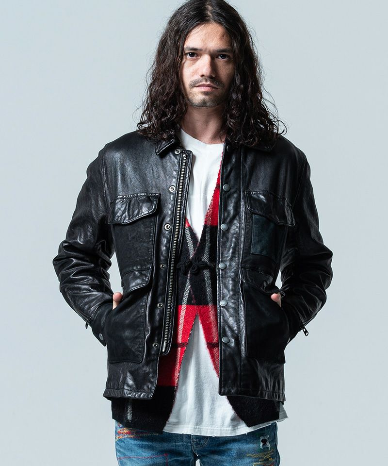 30%OFF【glamb(グラム)】Hunting leather JKT ハンティングレザー