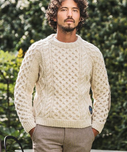 【CAMBIO(カンビオ)】【HIMALAYAN CLIMBERS HAND-KNIT別注】手編みケーブルC-Nニット(HCK-F3) |  CAMBIO カンビオ