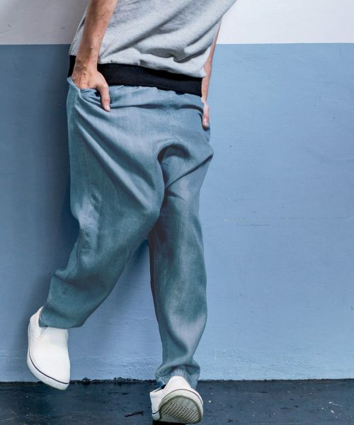 mp8923-Tencel Chambray Easy Balloon Silhouette Pants パンツ - パンツ