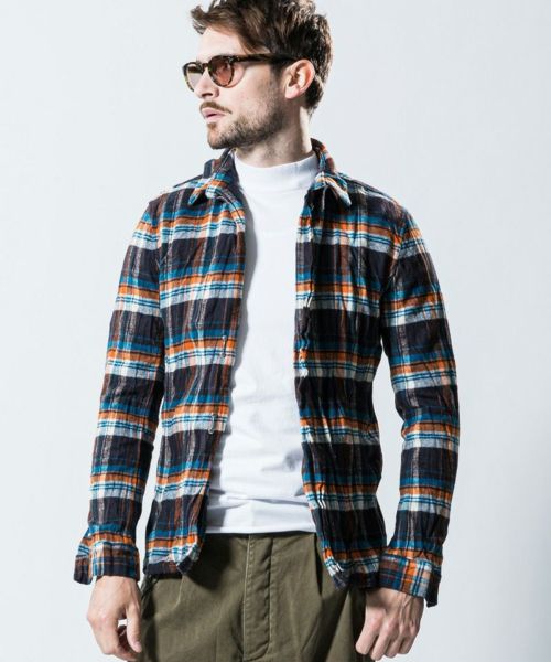 ショッピング取扱店 定価3.8万 wjk FLANNEL WOOL CHECK HOOK シャツ S