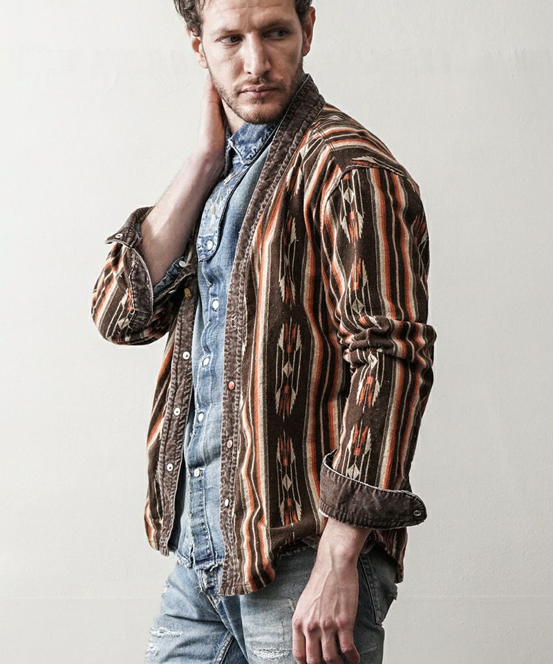 TMT(ティーエムティー)】SHAMAN CARDIGAN SHIRTS(NATIVE PATTERN