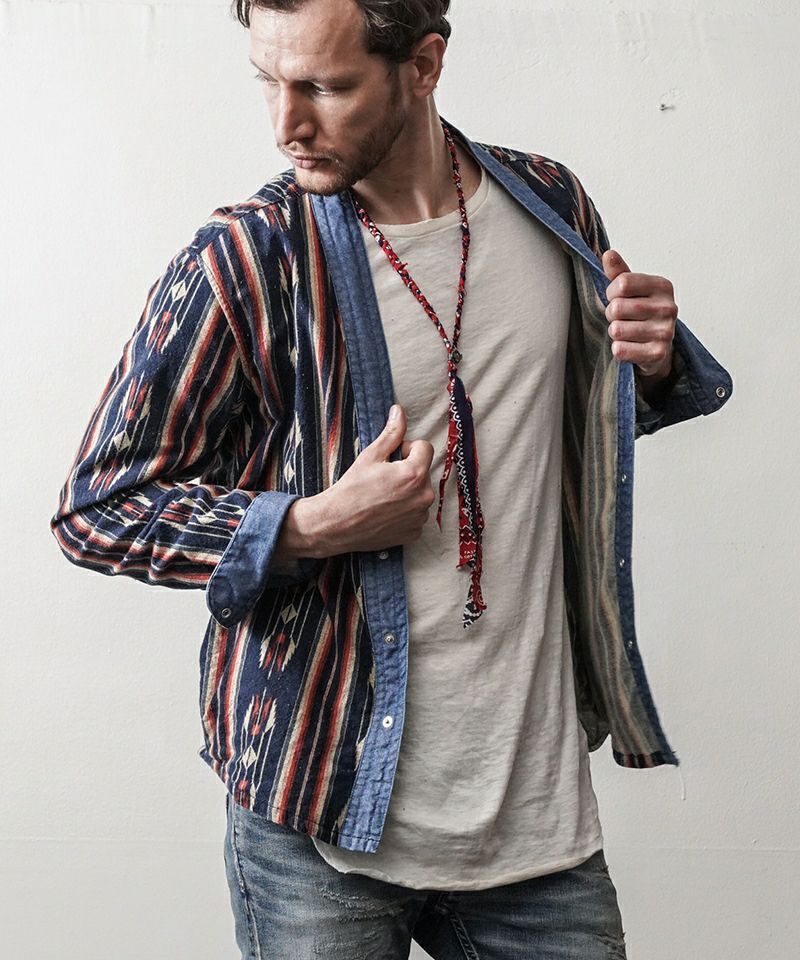 TMT(ティーエムティー)】SHAMAN CARDIGAN SHIRTS(NATIVE PATTERN