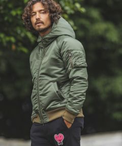 一部サイズカラー予約販売12月下旬～1月上旬入荷】【felkod(フィルコッド)】High Neck Hooded MA-1 Type Jacket  ジャケット(F21W020) | CAMBIO カンビオ