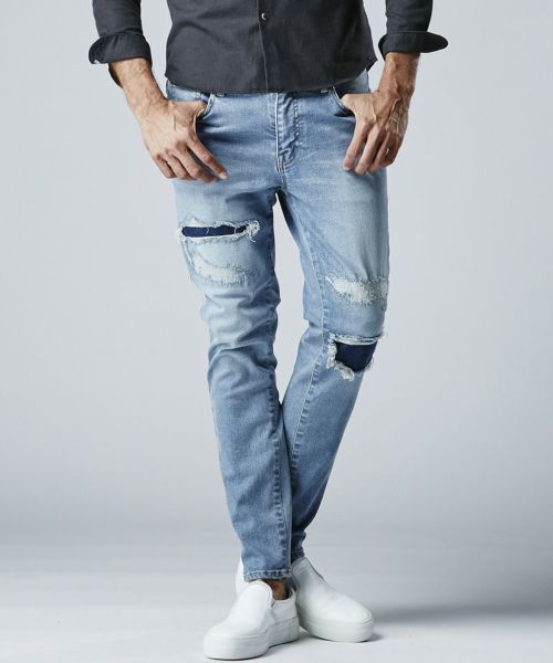 AKM】HIGH POWER STRETCH DENIM REMAKE 5P SKINNY スキニーパンツ(P273