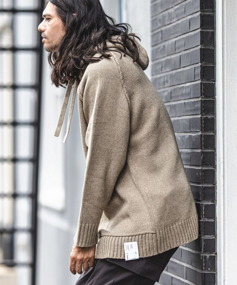 CAMBIO(カンビオ)】Soft Mix Volume Neck Knit Pullover Parka 