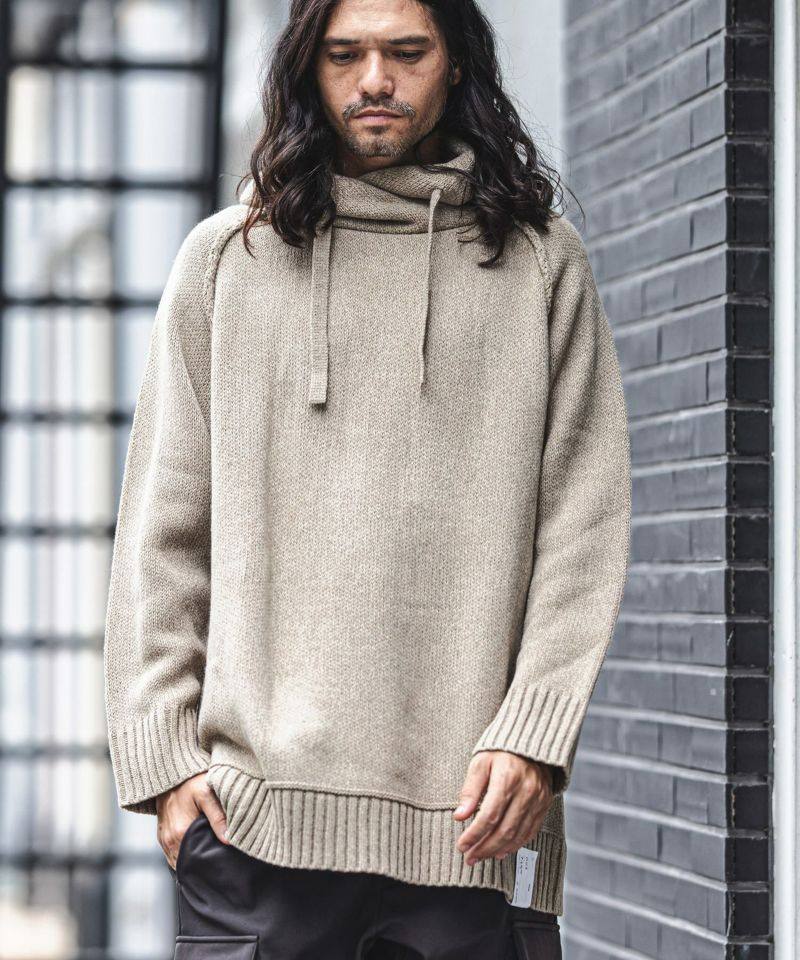 CAMBIO(カンビオ)】Soft Mix Volume Neck Knit Pullover Parka 