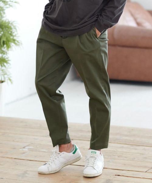 30%OFF【CAMBIO(カンビオ)】裾シングルテーパードパンツ（チノver