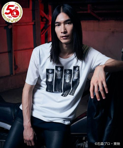 国産品 glamb グラム Tシャツ サイズ3 黒 仮面ライダー 新1号 バンダイ