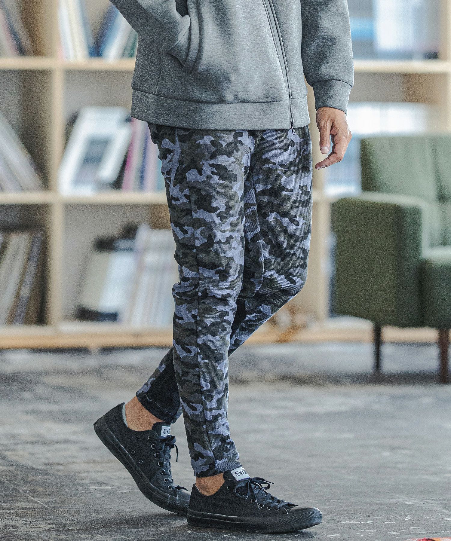 【CAMBIO(カンビオ)】Camouflage Print Sweat Pants スウェットパンツ