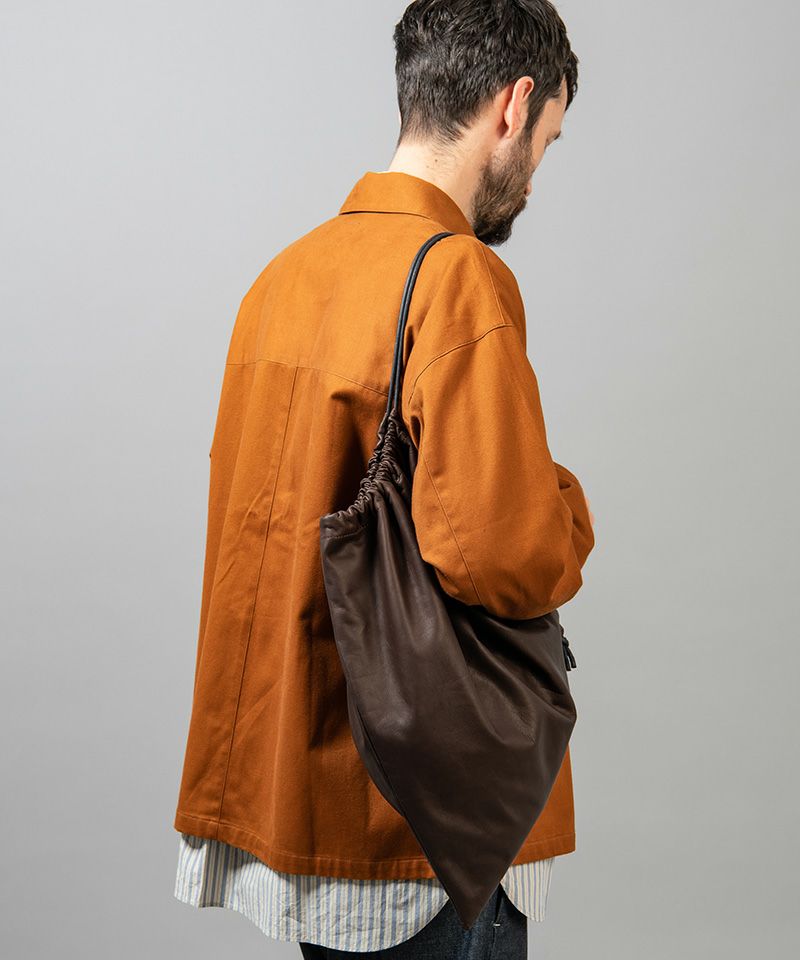 MR.OLIVE E.O.I】WATER PROOF WASHABLE LEATHER -DRAWSTRING GYM BAG