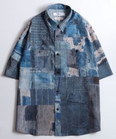 FDMTL(ファンダメンタル)】PRINTED PATCHWORK S-S SHIRT シャツ(FA22