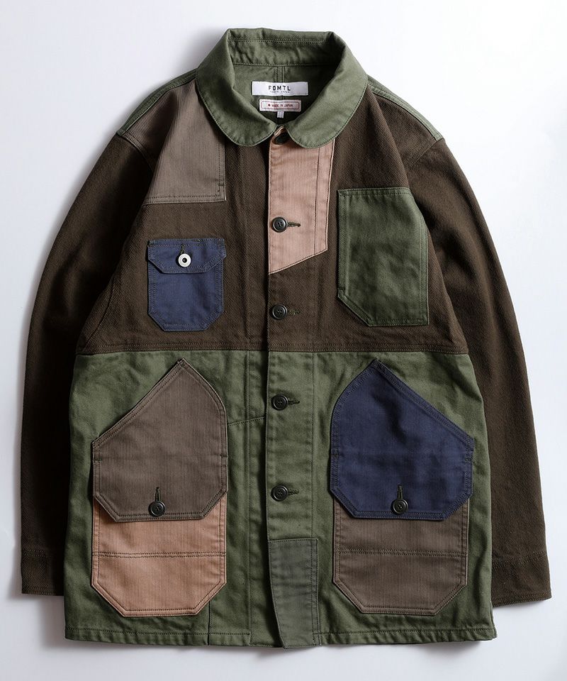 FDMTL(ファンダメンタル)】PATCHWORK COVERALL JACKET RINSE