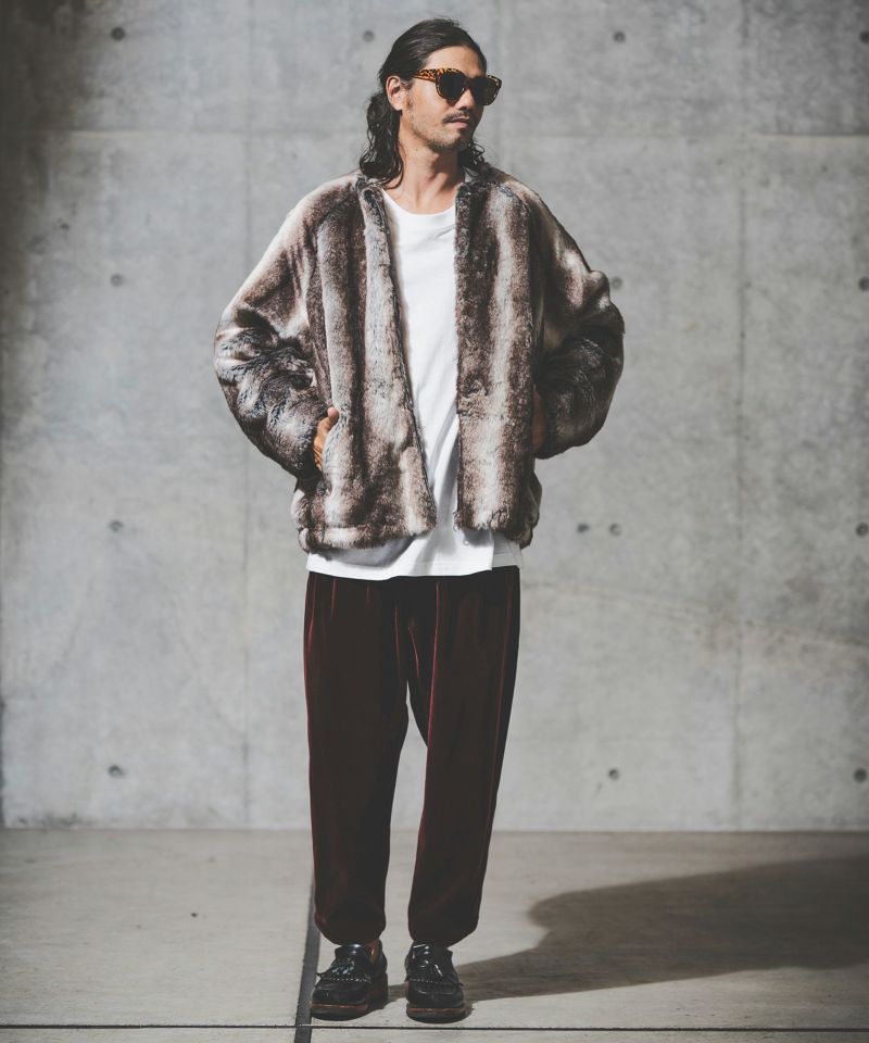 GLIMCLAP(グリムクラップ)】Eco fur fabric collar-less jacket ジャケット(11-033-gla-cb) |  CAMBIO カンビオ