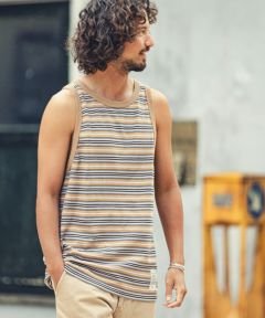 50％off【Marbles(マーブルズ)】VNTG MULTI BORDER TANK TOP タンク