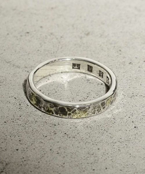 【VIVIFY(ビビファイ)】【予約販売ご注文から1ヶ月後出荷】Back Hallmarks Ring-Hammered finish-Narrow w-gold 指輪(VFR-143)