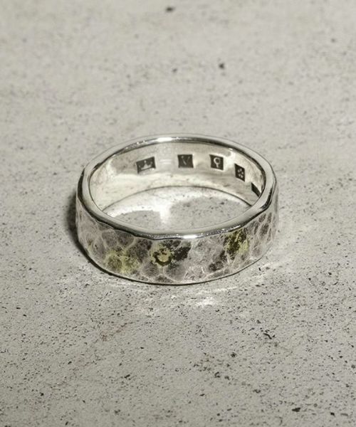 【VIVIFY(ビビファイ)】【予約販売ご注文から1ヶ月後出荷】Back Hallmarks Ring-Hammered finish-Middle w-gold 指輪(VFR-146)