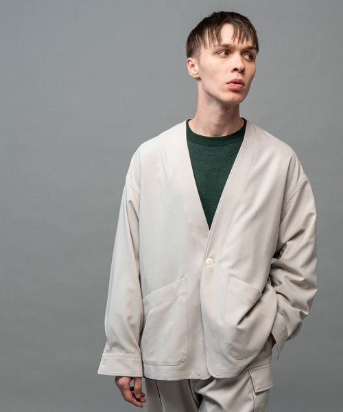 80%OFF【MROLIVE(ミスターオリーブ)】STRETCH WEATHER CLOTH-1B CARDI SHIRT シャツカーディガン(M-221122)  | CAMBIO カンビオ