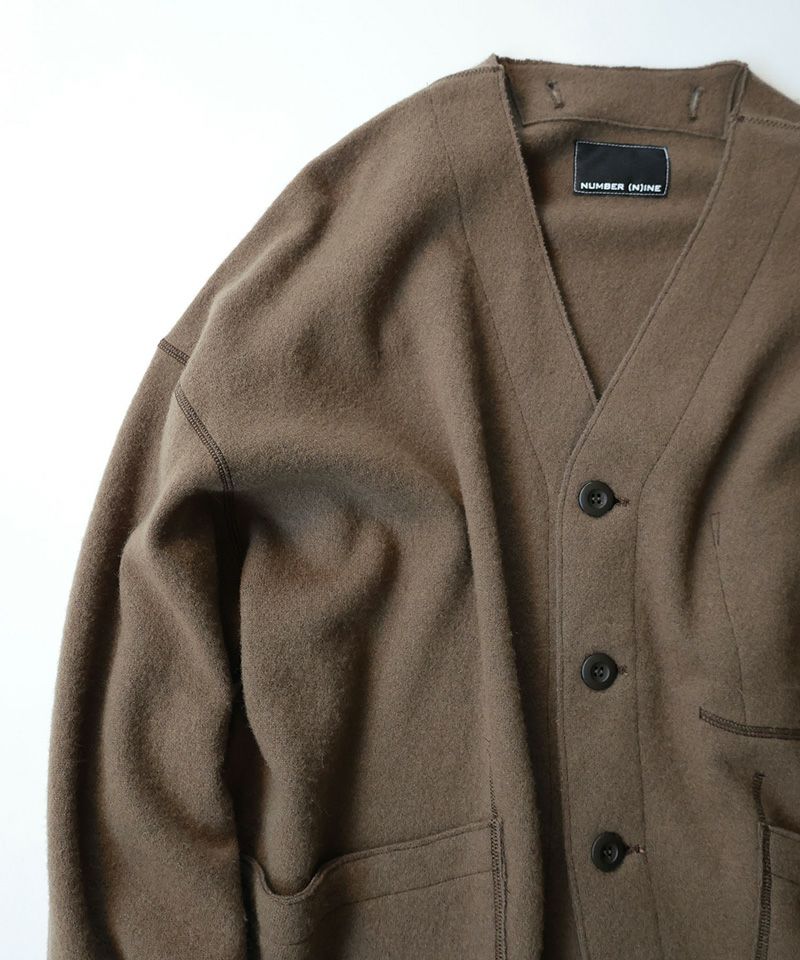 NUMBER NINE(ナンバーナイン)】SHRINK WOOL LINER LOOSE CARDIGAN