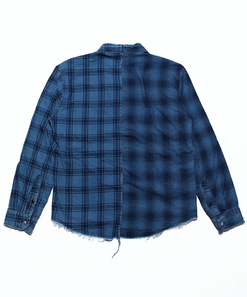 TMT(ティーエムティー)】SHAMAN CARDIGAN SHIRTS -INDIGO PLAID