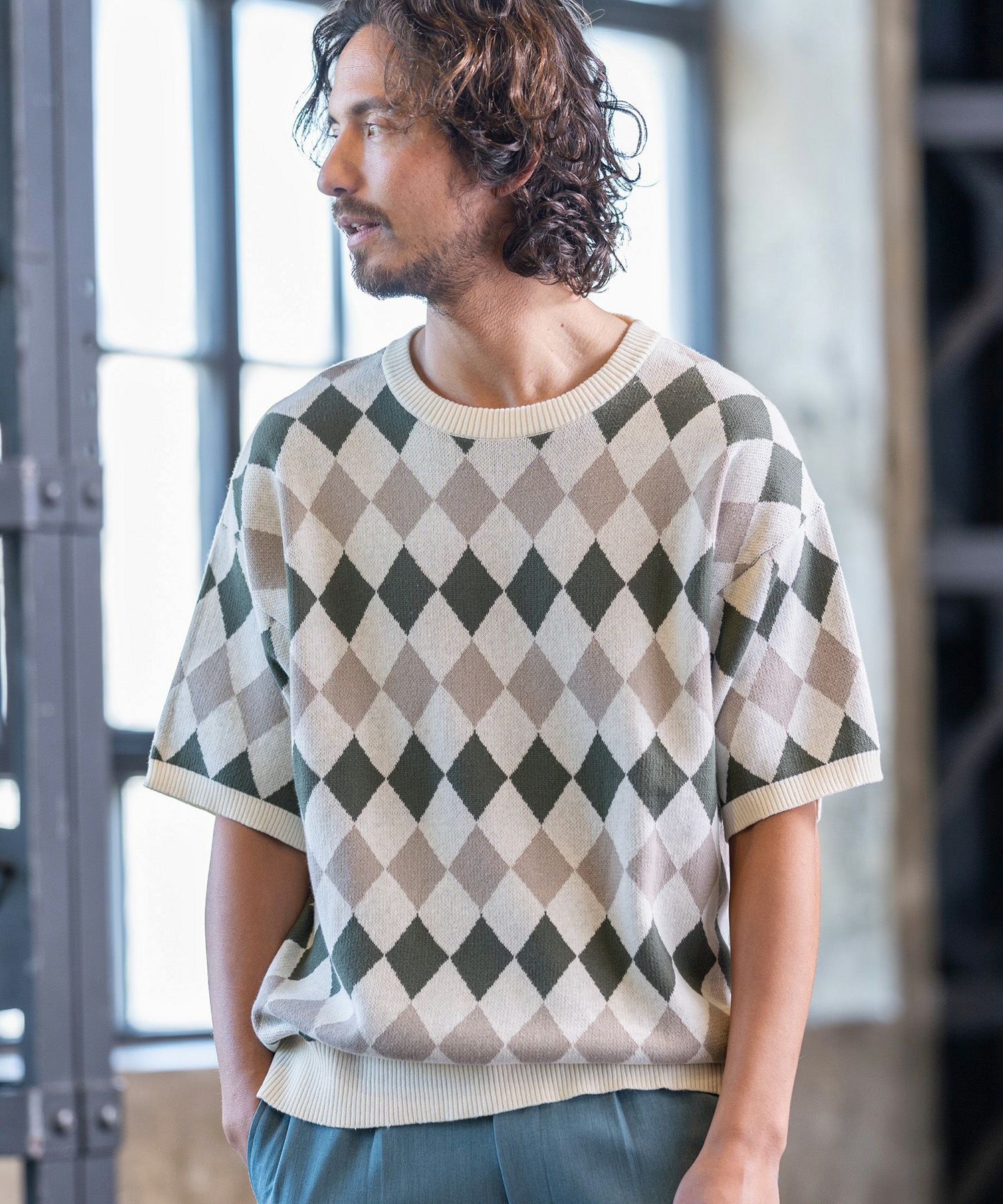 50%OFF【FACTOTUM(ファクトタム)】Classical Diamond 12G Short Sleeve 