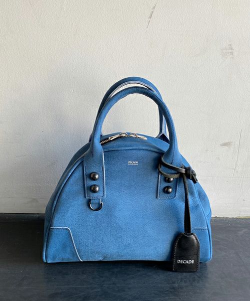 【DECADE(ディケイド)】【予約販売8月中旬～下旬入荷予定】Denim Leather Mini Boston tote Bag トートバッグ(DCD-01316D)