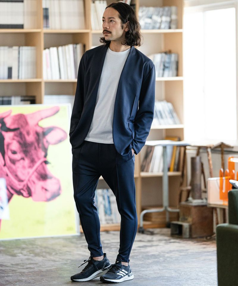 CAMBIOピンタックストレッチノーカラージャケット、テーパードパンツ 一部サイズカラー予約販売11月上旬～中旬入荷】【CAMBIO