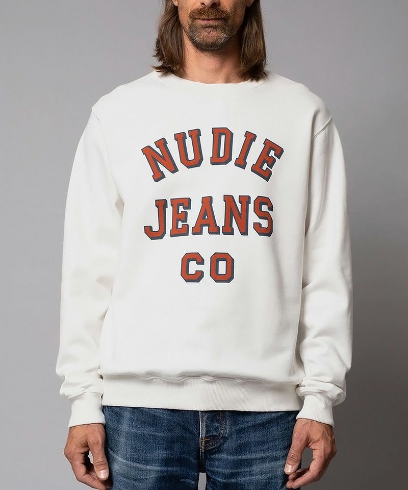 70%OFF【Nudie Jeans(ヌーディージーンズ)】Lasse Nudie Jeans CO Chalk White  スウェット(150487) | CAMBIO カンビオ