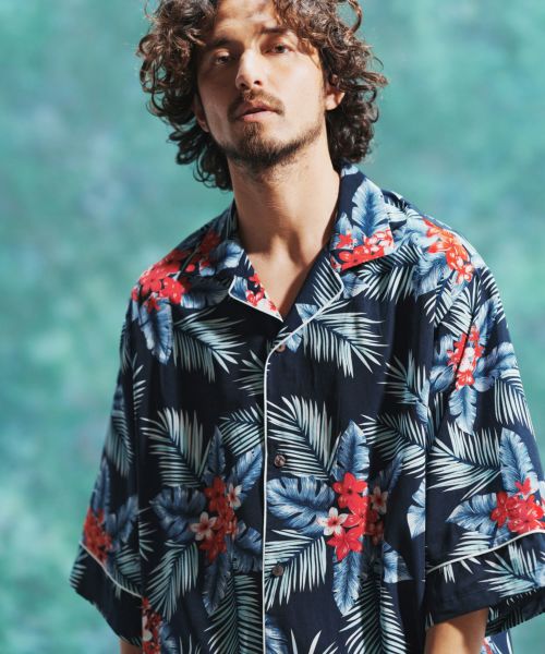 30%OFF【CAMBIO(カンビオ)】Artistic Pattern 2 way Sleeve Shirts