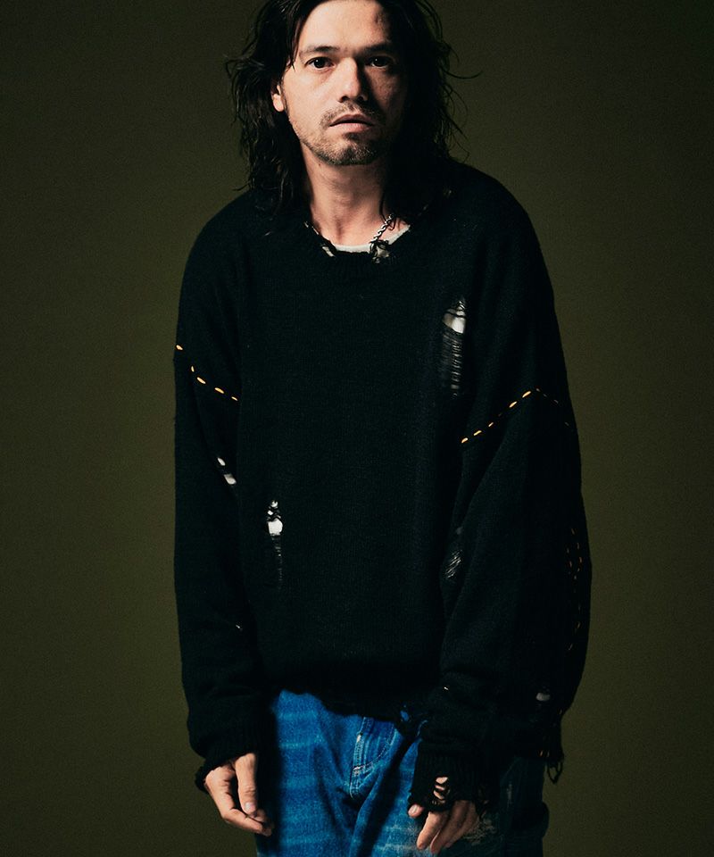 60%OFF【glamb(グラム)】Heavy Damaged Knit ヘヴィダメージ