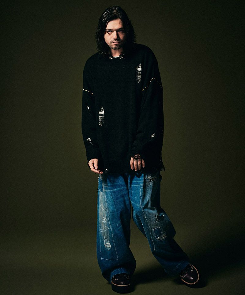 60%OFF【glamb(グラム)】Heavy Damaged Knit ヘヴィダメージ