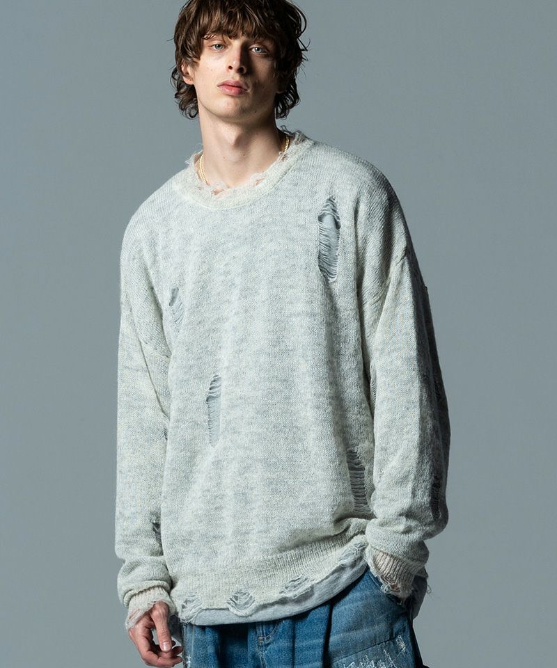 70%OFF【glamb(グラム)】Heavy Damaged Knit ヘヴィダメージ