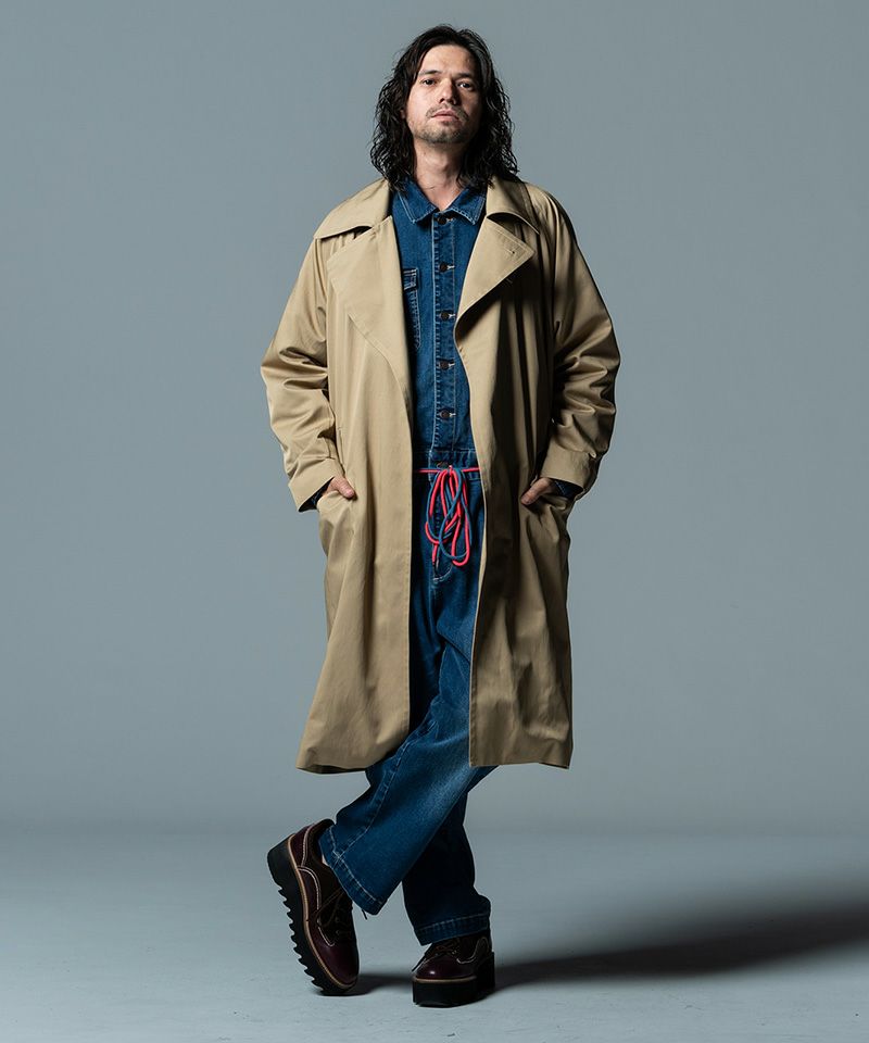 新品同様✨　GUCCI トレンチコート　ナイロン　50 ダークカーキ　ベルト 美品】 GUCCI / グッチ | 総裏地 ベルト付き ロングトレンチ