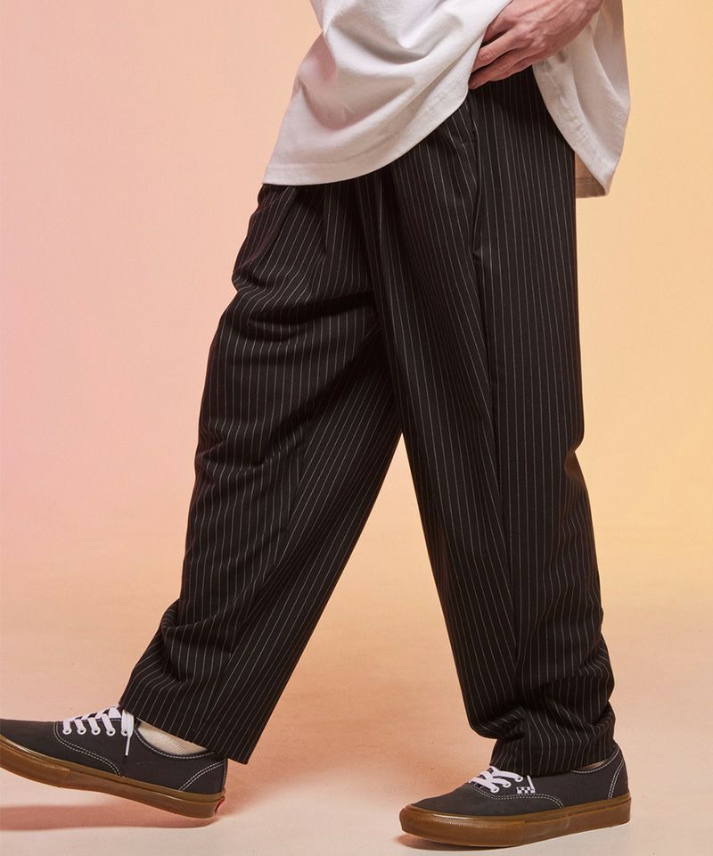 rehacer(レアセル)】Drape Gathered Stripe Pants イージーパンツ
