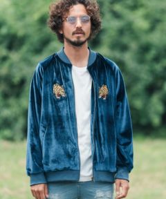 CAMBIO(カンビオ)】Tiger Embroidery Velor Souvenir Jacket