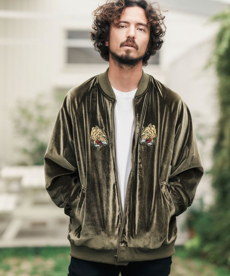 CAMBIO(カンビオ)】Tiger Embroidery Velor Souvenir Jacket ...