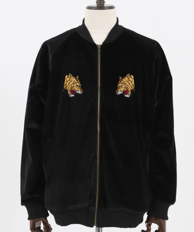 【CAMBIO(カンビオ)】Tiger Embroidery Velor Souvenir Jacket 