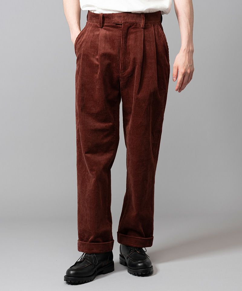 70%off【MROLIVE(ミスターオリーブ)】8W STRETCH CORDUROY -2TUCK TAPERED PANTS  テーパードパンツ(M223148) | CAMBIO カンビオ