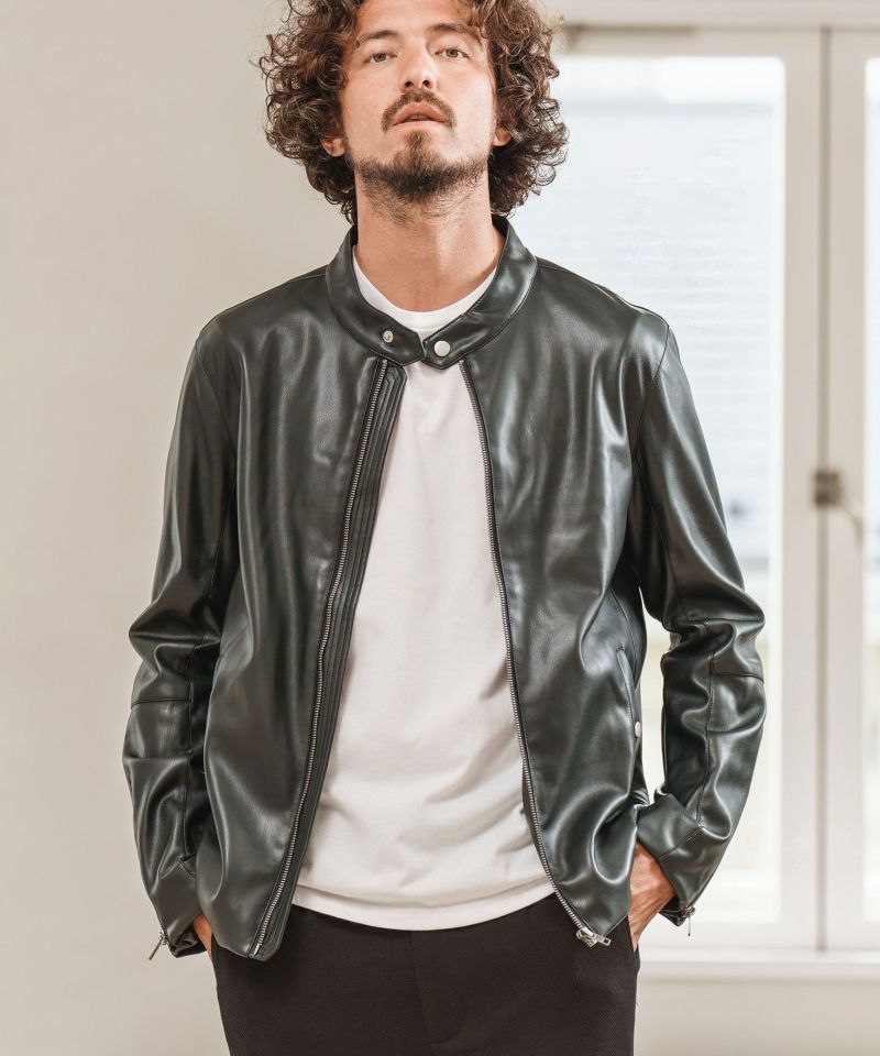 50％off【Magine(マージン)】SYNTHETIC LEATHER SINGLE RIDERS JACKET 