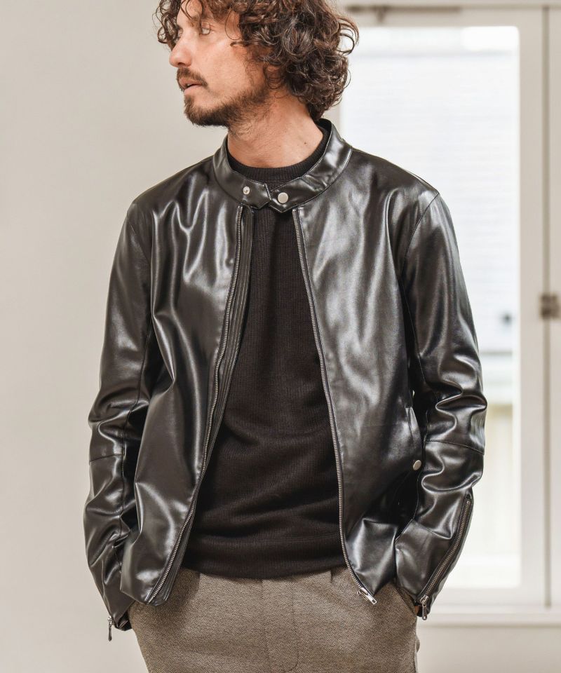 50％off【Magine(マージン)】SYNTHETIC LEATHER SINGLE RIDERS JACKET 