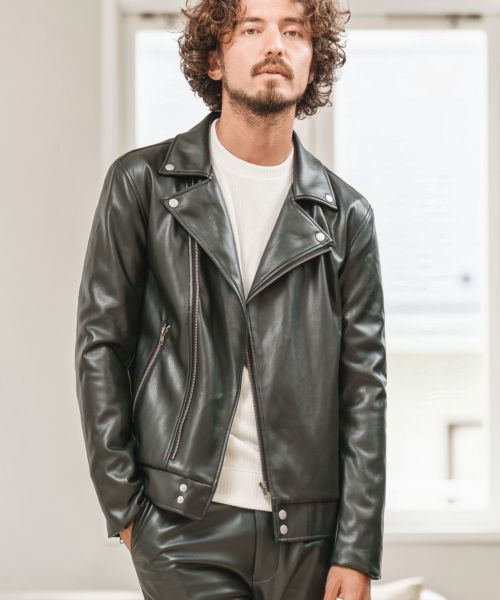 60%off【Magine(マージン)】 SYNTHETIC LEATHER DOUBLE RIDERS JACKET