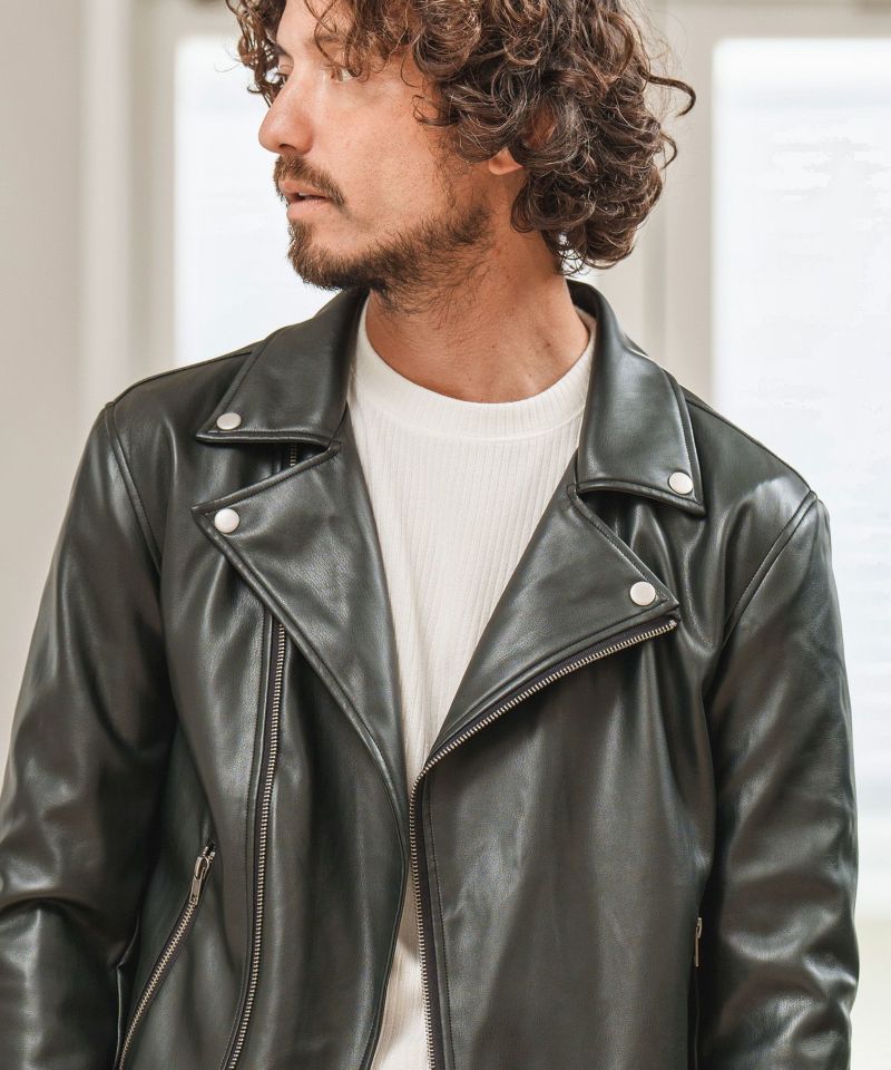 60%off【Magine(マージン)】 SYNTHETIC LEATHER DOUBLE RIDERS JACKET