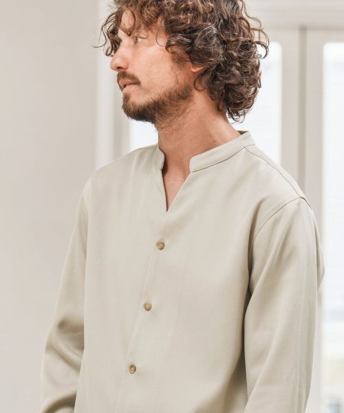 【Magine(マージン)】STRETCH BAND COLLAR SKIPPER SHIRTS シャツ(MGN-222-002-G)
