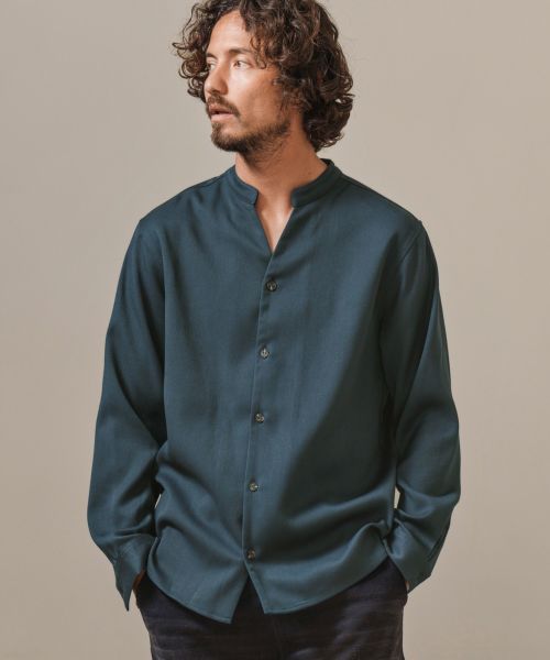【Magine(マージン)】STRETCH BAND COLLAR SKIPPER SHIRTS シャツ(MGN-222-002-G)