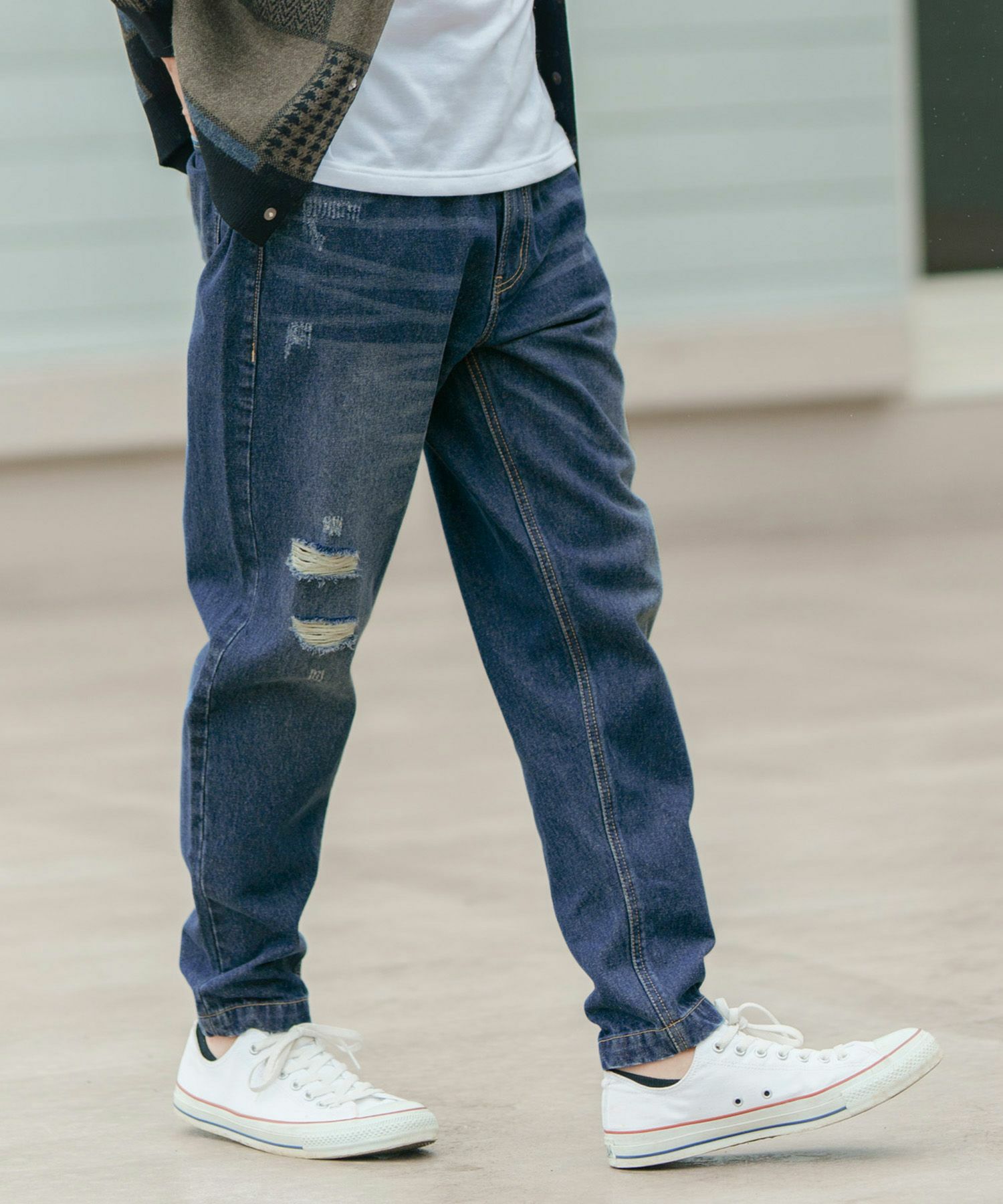 CAMBIO(カンビオ)】ダメージ加工バルーンデニムパンツ(22138CM 