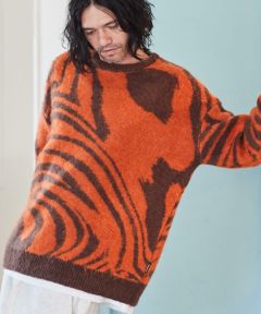 ADAM PATEK(アダムパテック)】mohair mixed crewneck marble ニット