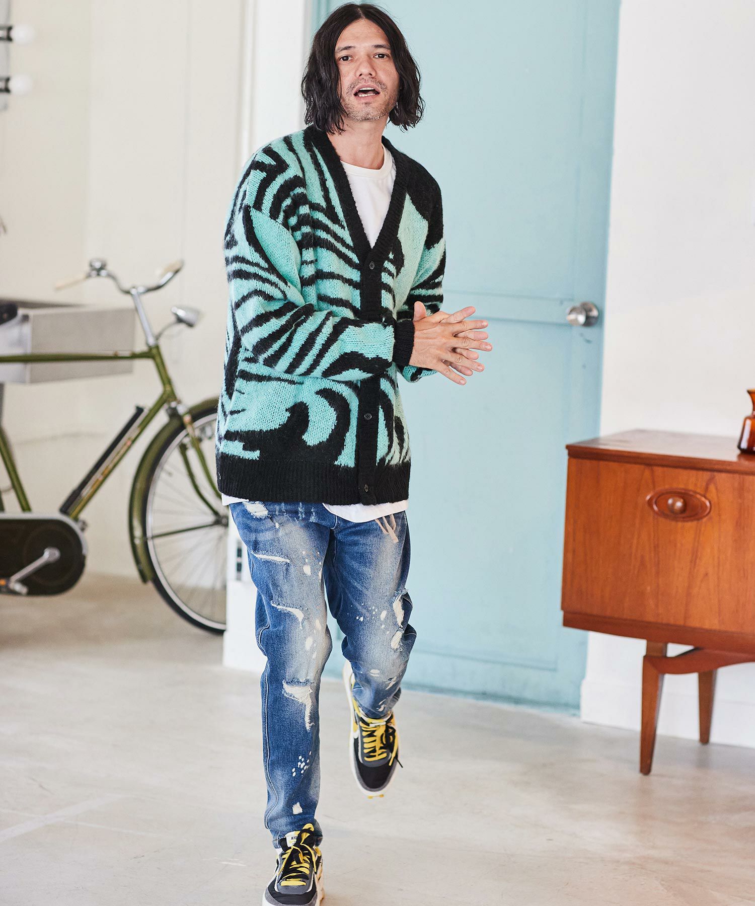 30%OFF【ADAM PATEK(アダムパテック)】mohair mixed cardigan marble