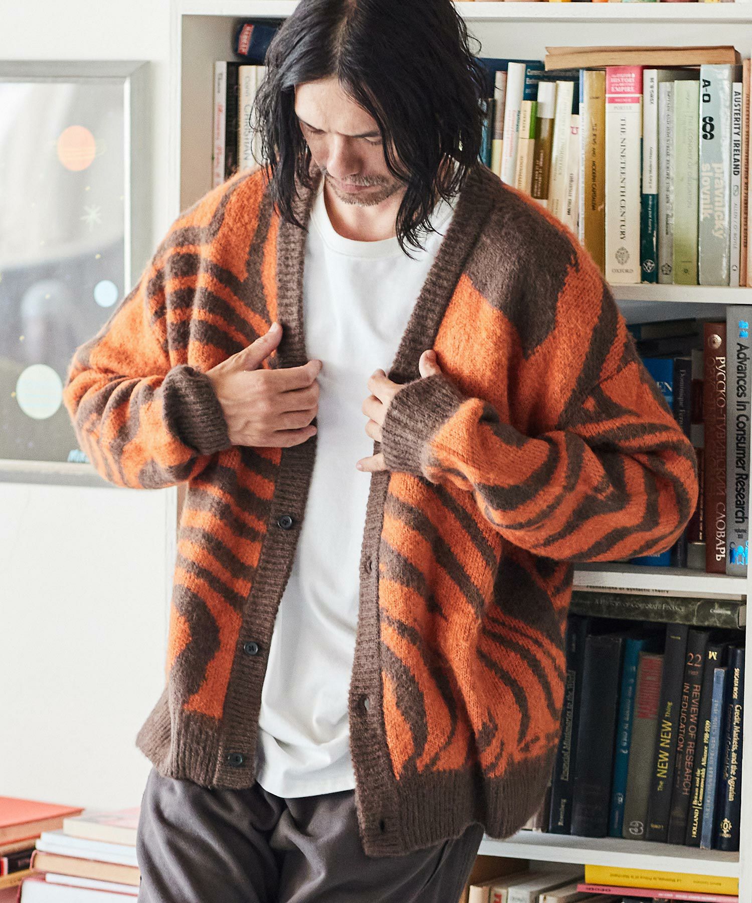 30%OFF【ADAM PATEK(アダムパテック)】mohair mixed cardigan marble