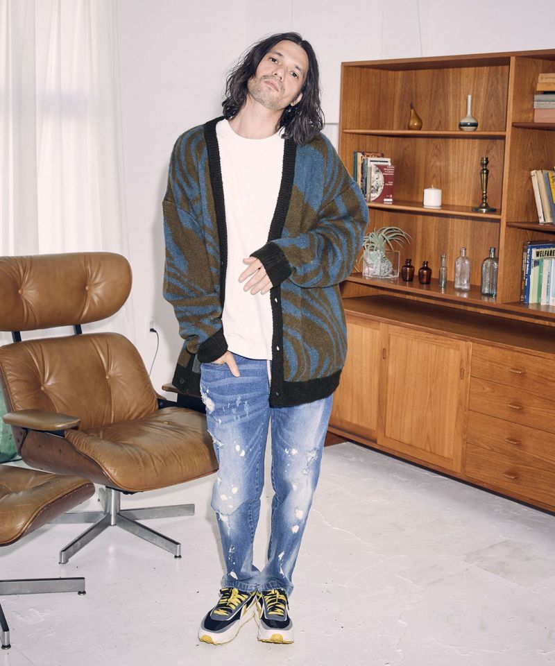 30%OFF【ADAM PATEK(アダムパテック)】mohair mixed cardigan marble